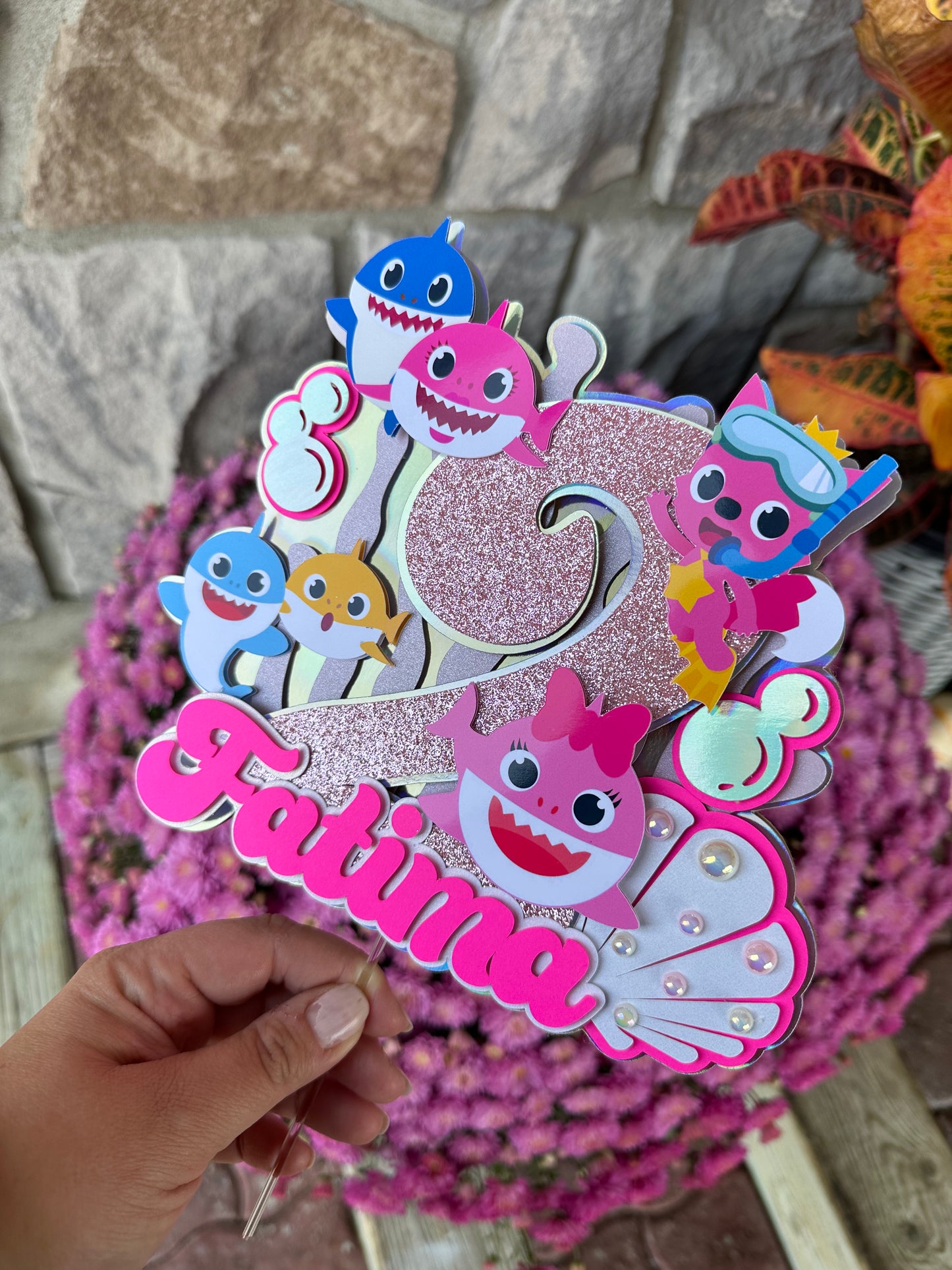 Girly Baby Shark Topper